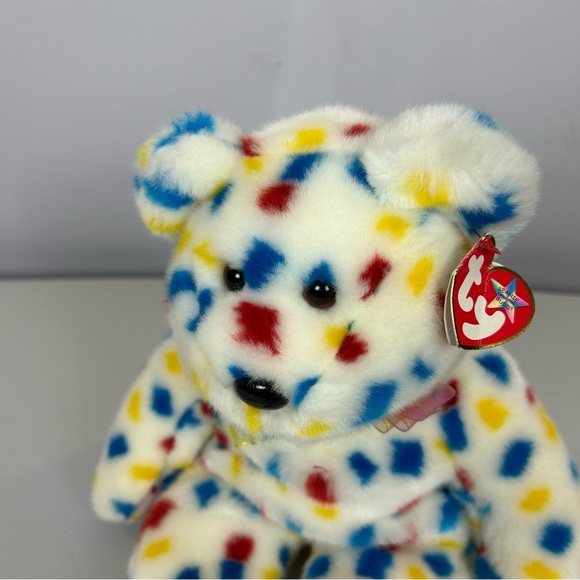 TY Beanie Buddies Collection Vintage TY 2K Confetti Bear 1999 (Large) - Picture 2 of 10